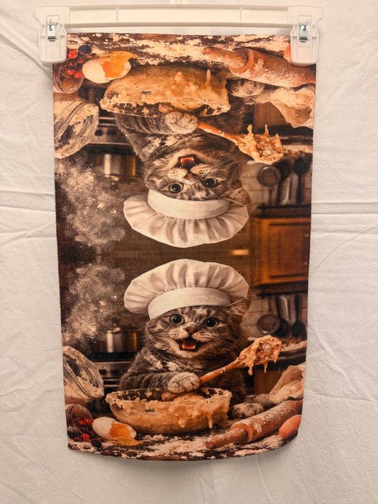 Funny Cat baker hand towel