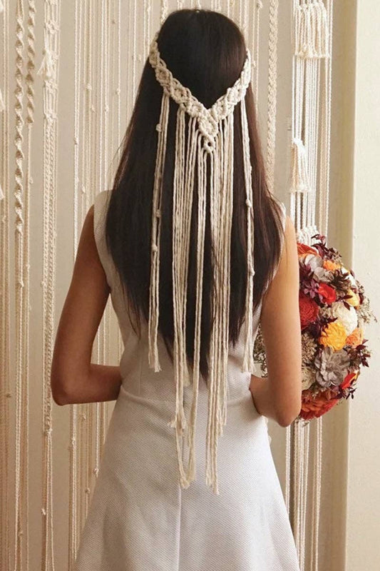 Braided Fringe Statement Necklace: C / One Size