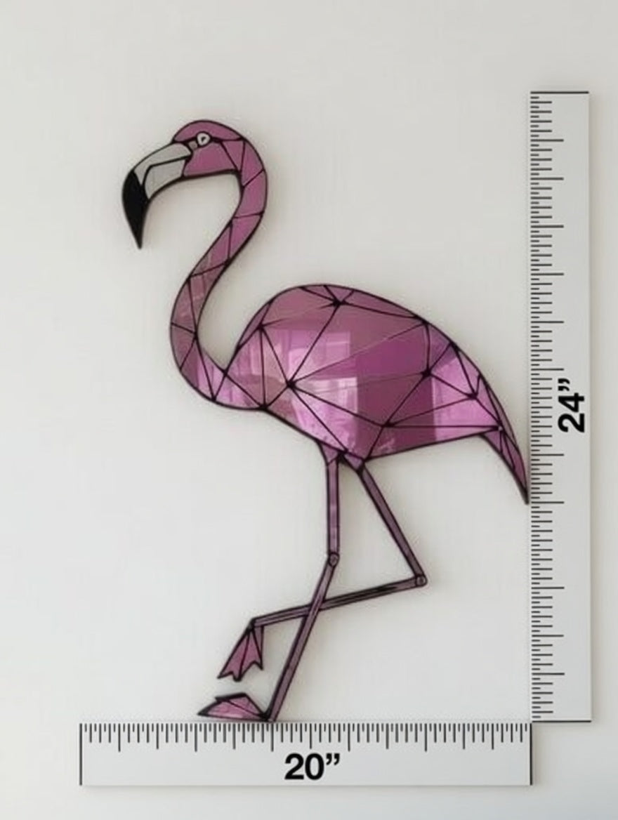24”x20” Flamingo Mirrored Acrylic