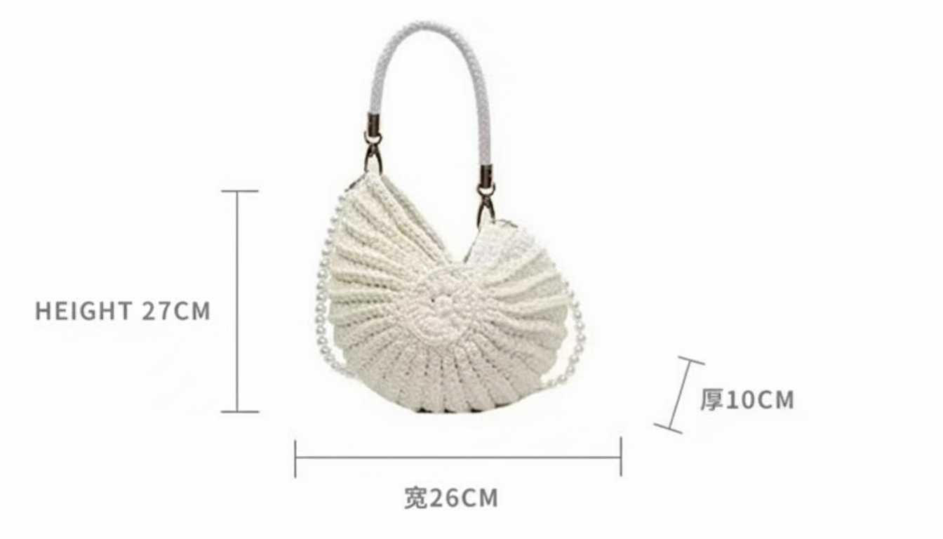 Hollow Knitted Large Capacity Wool Beach Tote Bag: Khaki(Lined)