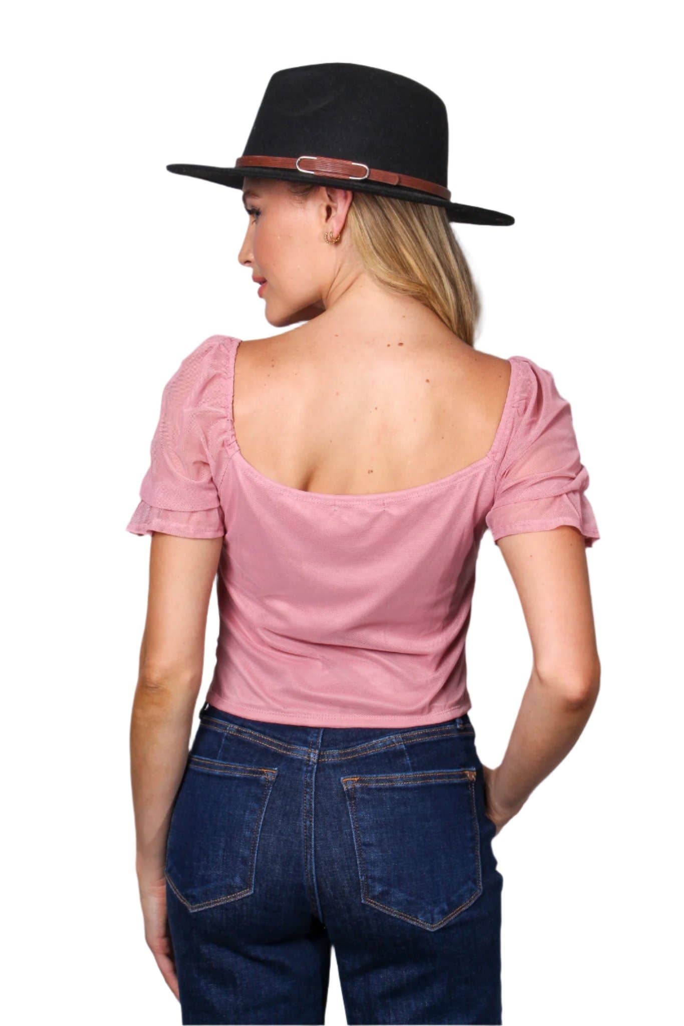 Sandy Shore Ruched Mesh Top