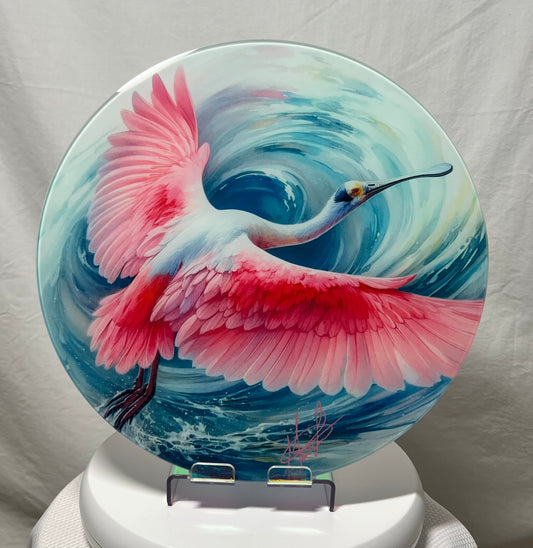 Roseate Spoonbill Glass Counter Saver