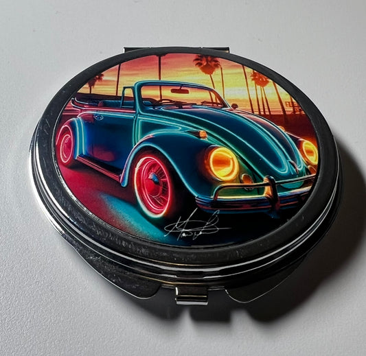 Neon Beach Compact Mirror