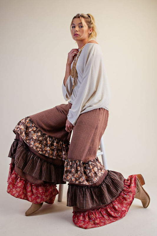 Island Bloom Ruffle Palazzo Pants