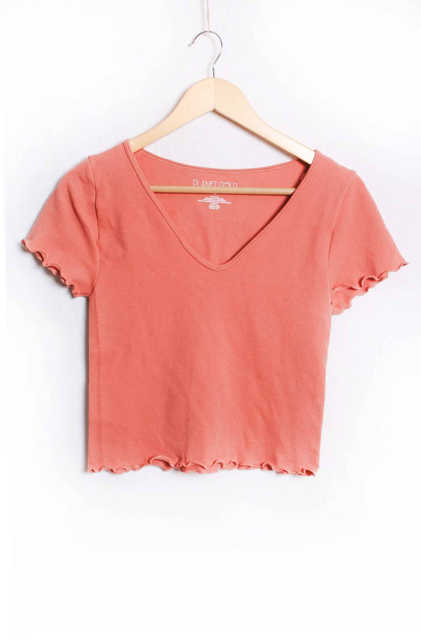 Sunbaked Sands Ruffle V-Neck Top
