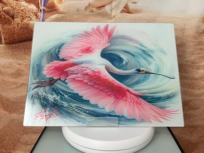 Roseate Spoonbill Glass Counter Saver