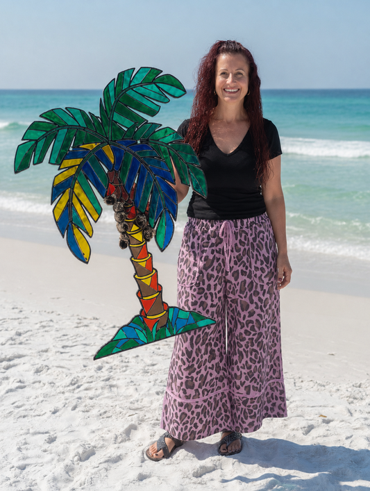 43”x35” Palm Tree Mirrored Acrylic