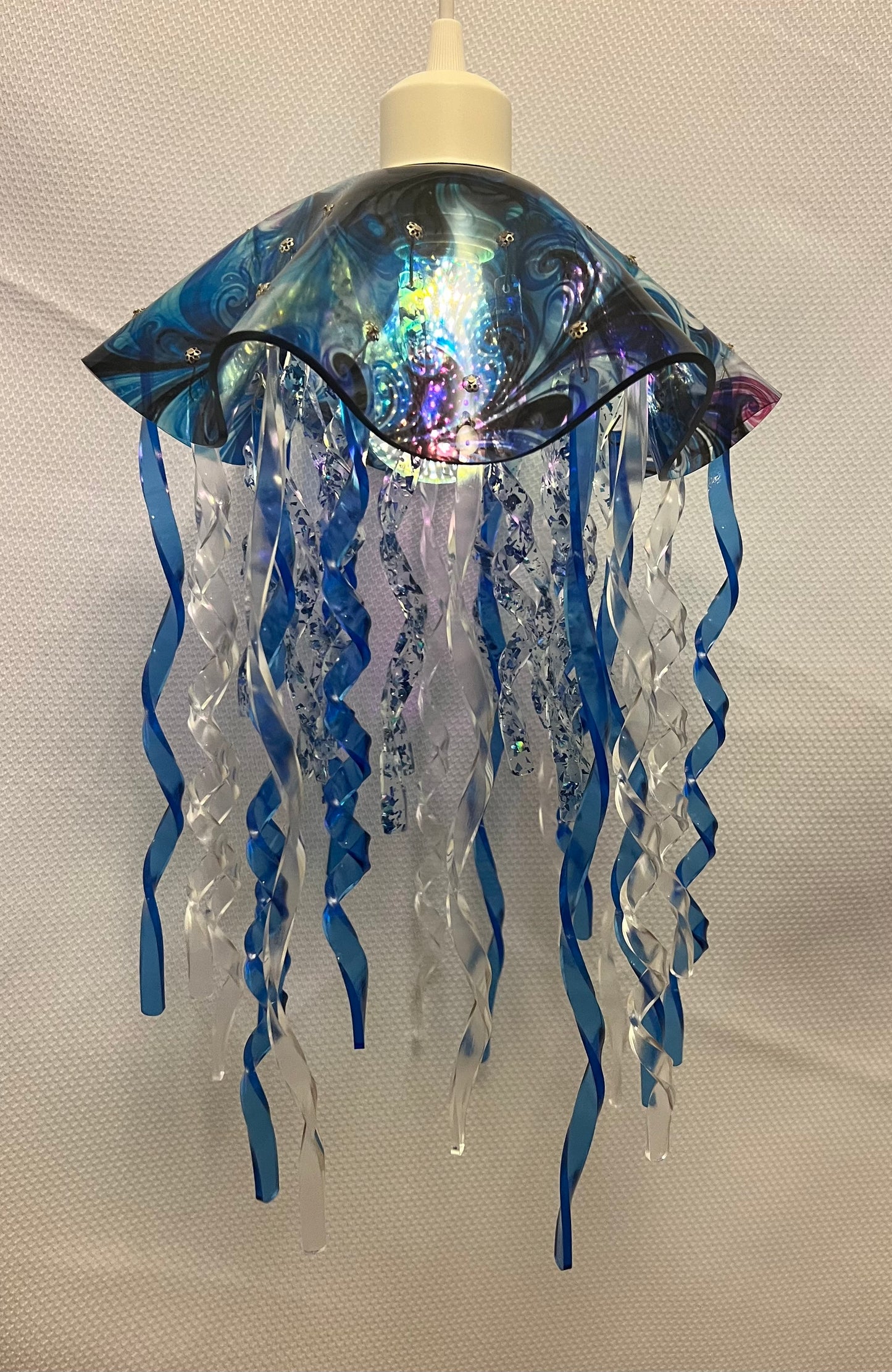 Blue Swirl Jellyfish Lamp