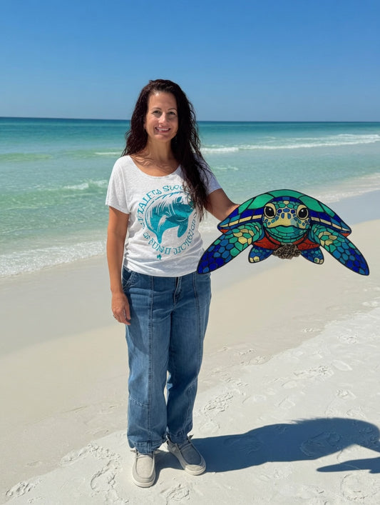 26”x12” Sea Turtle Mirrored Acrylic