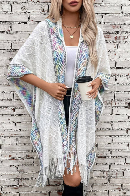 Island Hippie Hooded Tassel Shawl