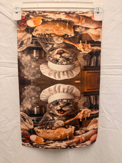 Funny Cat baker hand towel