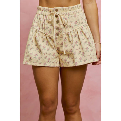 Tideflower Pintuck Denim Shorts