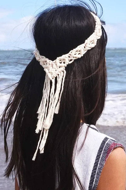 Braided Fringe Statement Necklace: D / One Size
