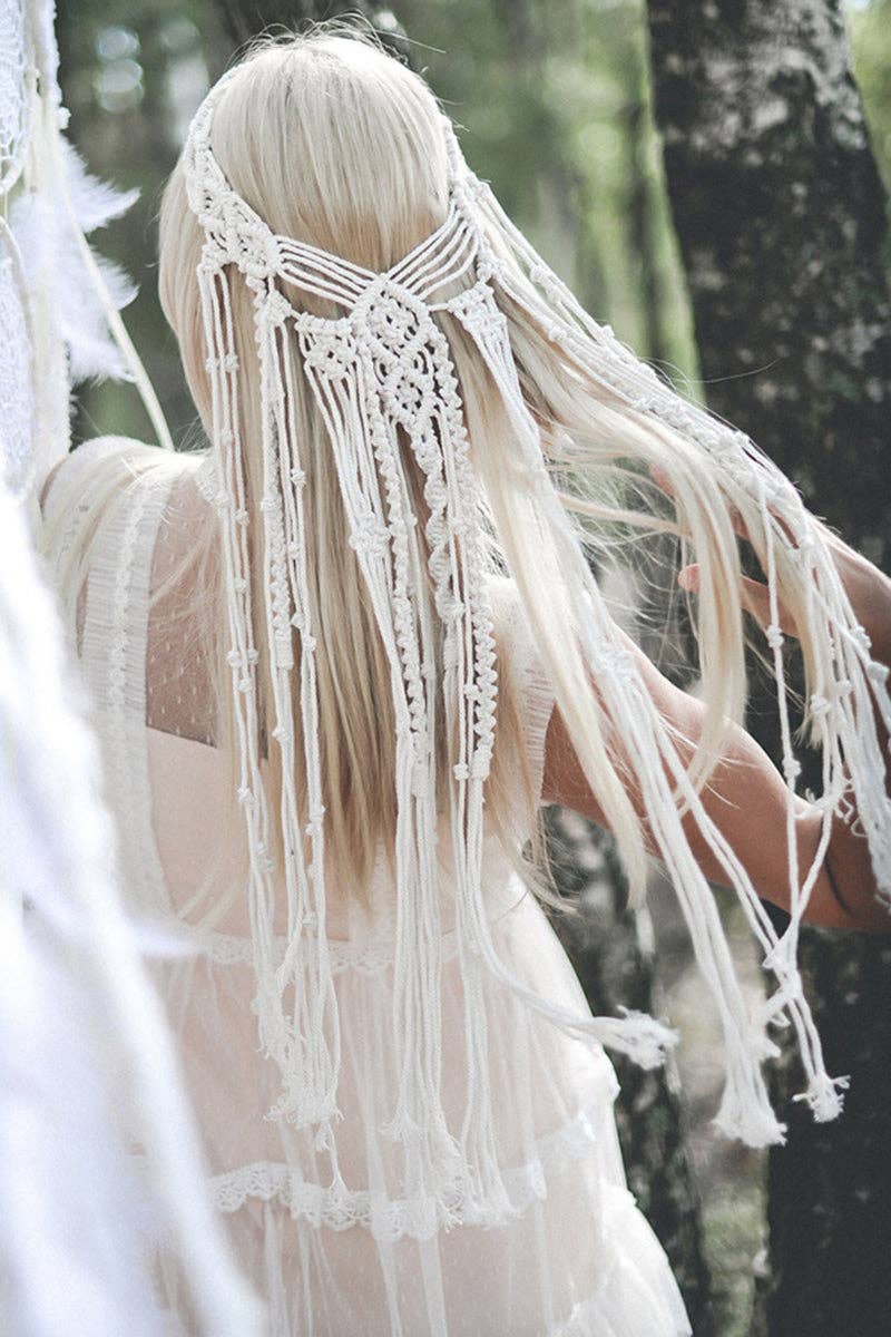 Braided Fringe Statement Necklace: D / One Size