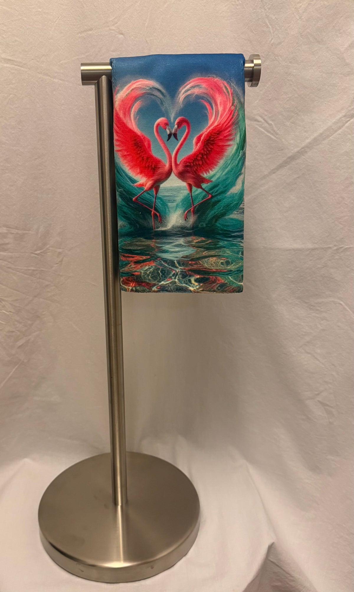Flamingo love Decorative Hand Towel