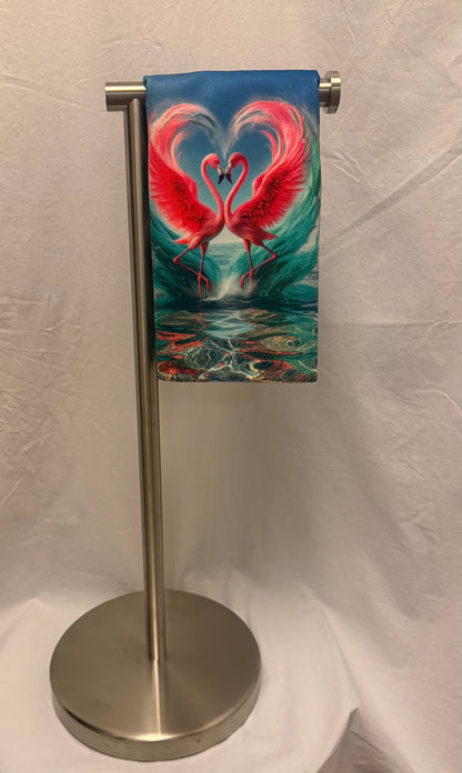 Flamingo love Decorative Hand Towel