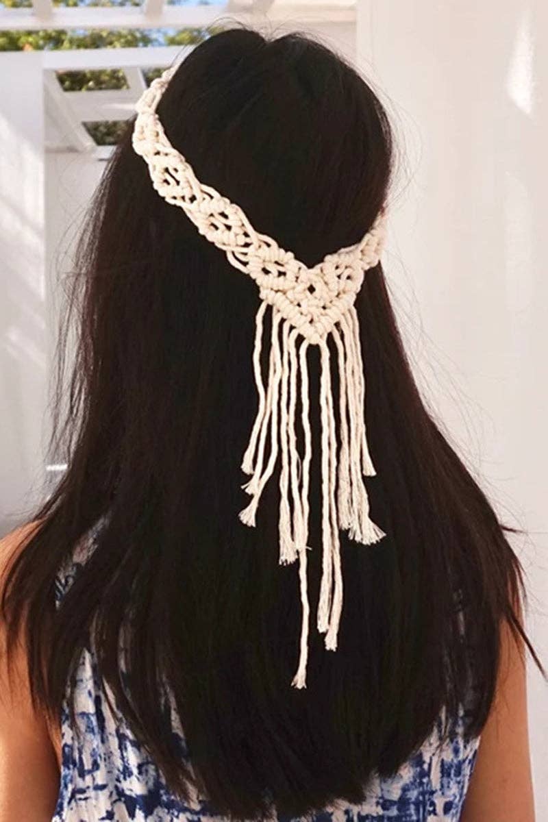 Braided Fringe Statement Necklace: D / One Size