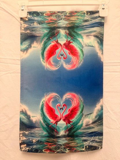 Flamingo love Decorative Hand Towel