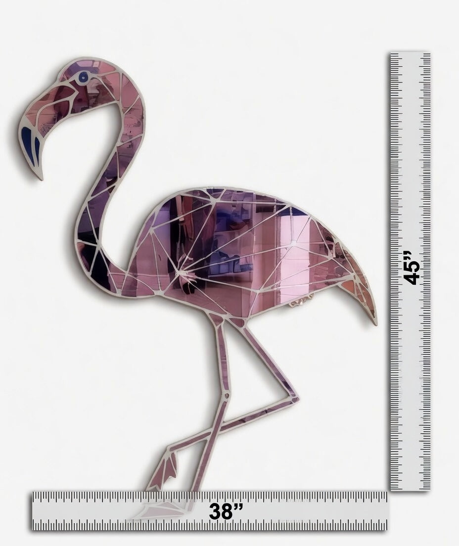 45”x38” Flamingo Mirrored Acrylic