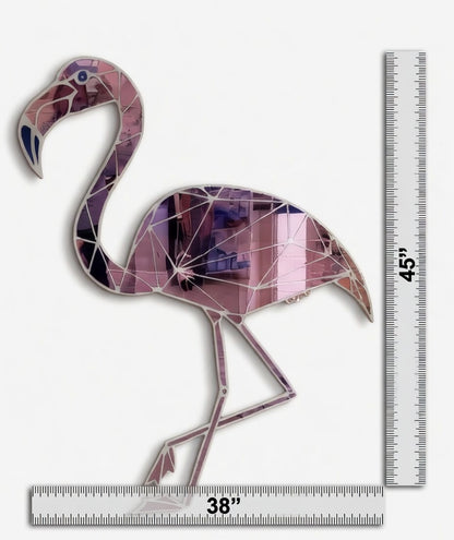 45”x38” Flamingo Mirrored Acrylic