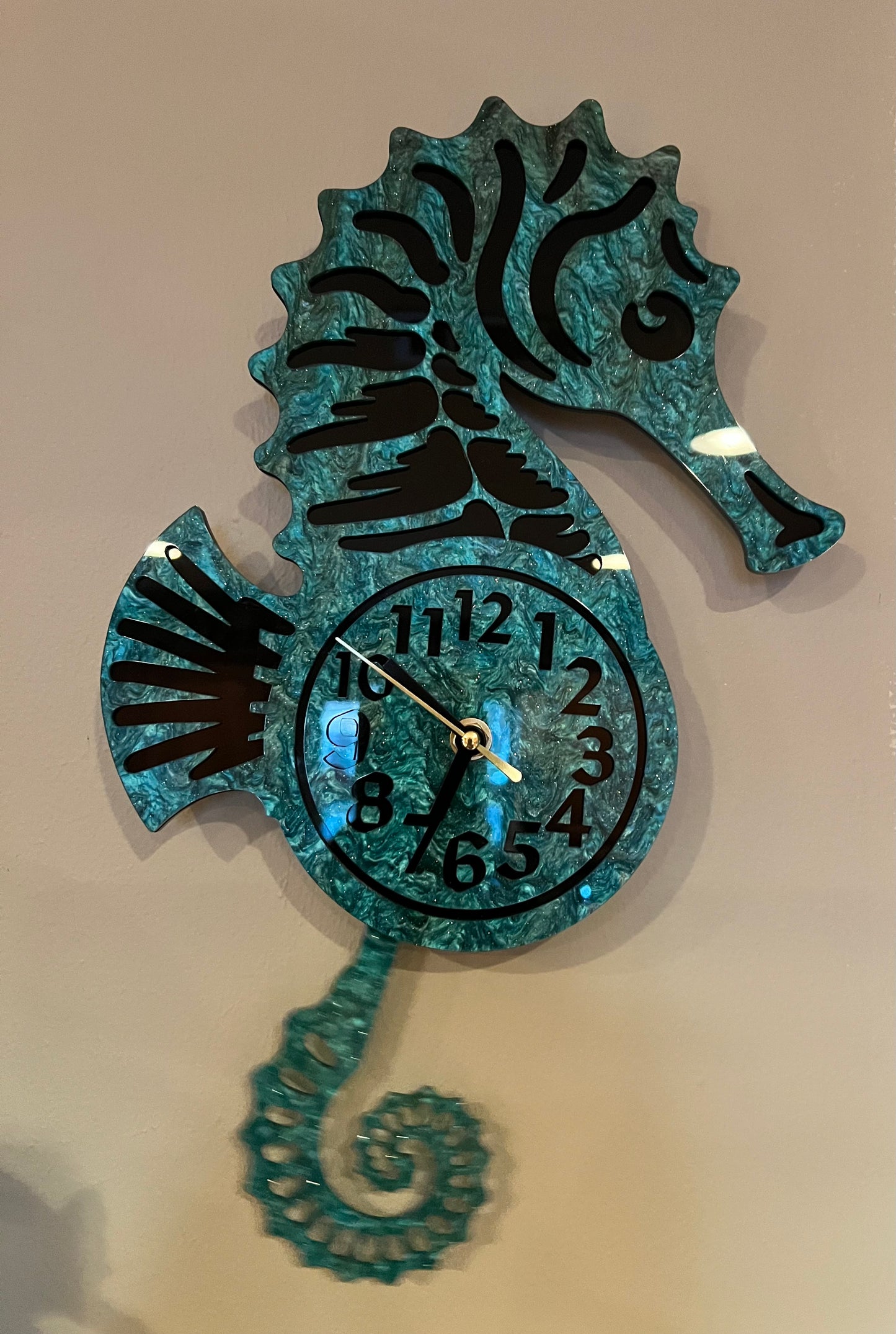 Seahorse Acrylic Clock