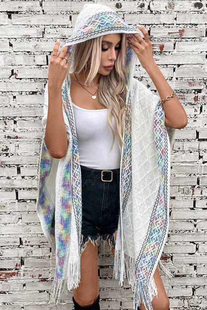 Island Hippie Hooded Tassel Shawl