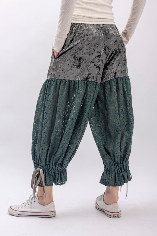 Ocean Lace and Velvet Bloomer Pants