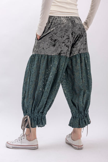 Ocean Lace and Velvet Bloomer Pants