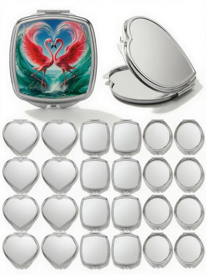 Flamingo Love Compact Mirror