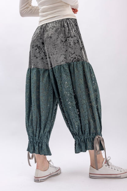 Ocean Lace and Velvet Bloomer Pants