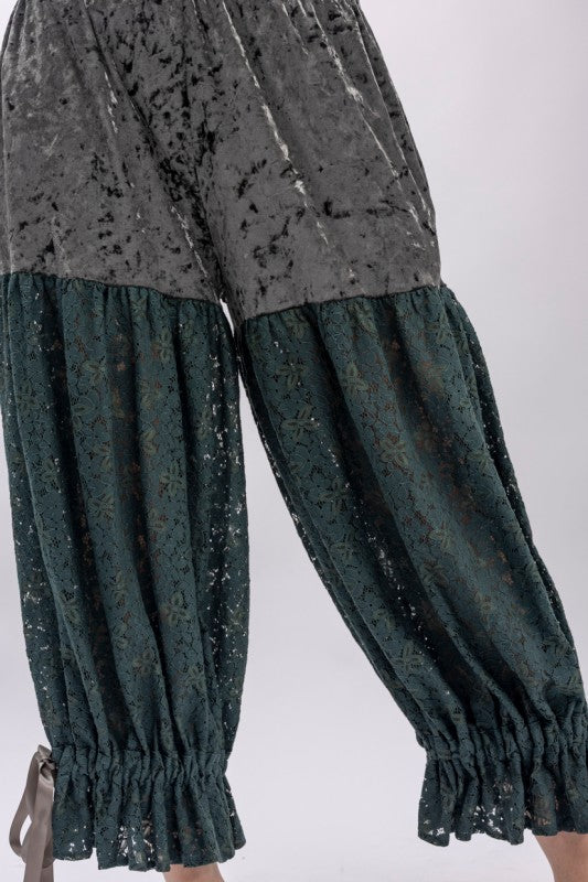 Ocean Lace and Velvet Bloomer Pants