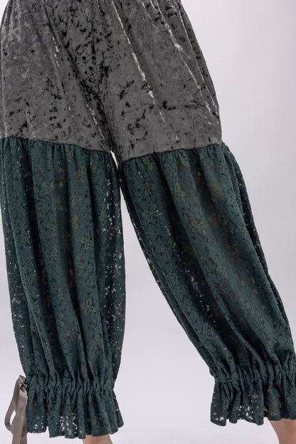 Ocean Lace and Velvet Bloomer Pants