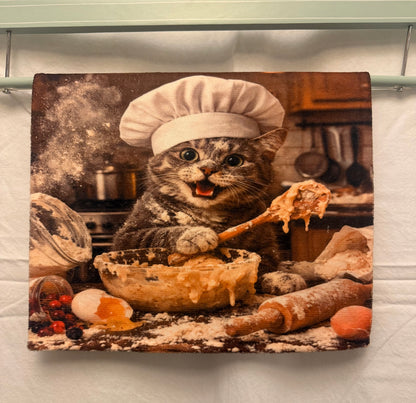 Funny Cat baker hand towel