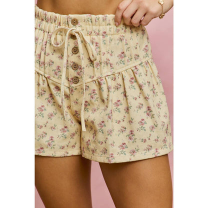 Tideflower Pintuck Denim Shorts