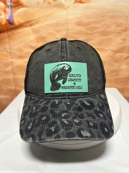 Salty Sweet Manatee Leather Patch Hat