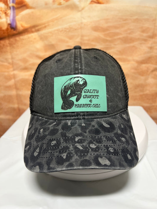 Salty Sweet Manatee Leather Patch Hat