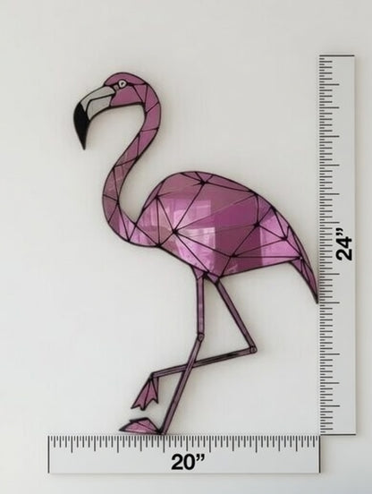 24”x20” Flamingo Mirrored Acrylic