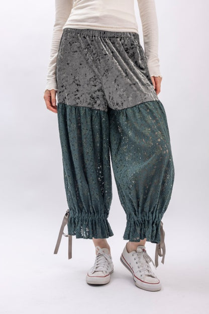Ocean Lace and Velvet Bloomer Pants