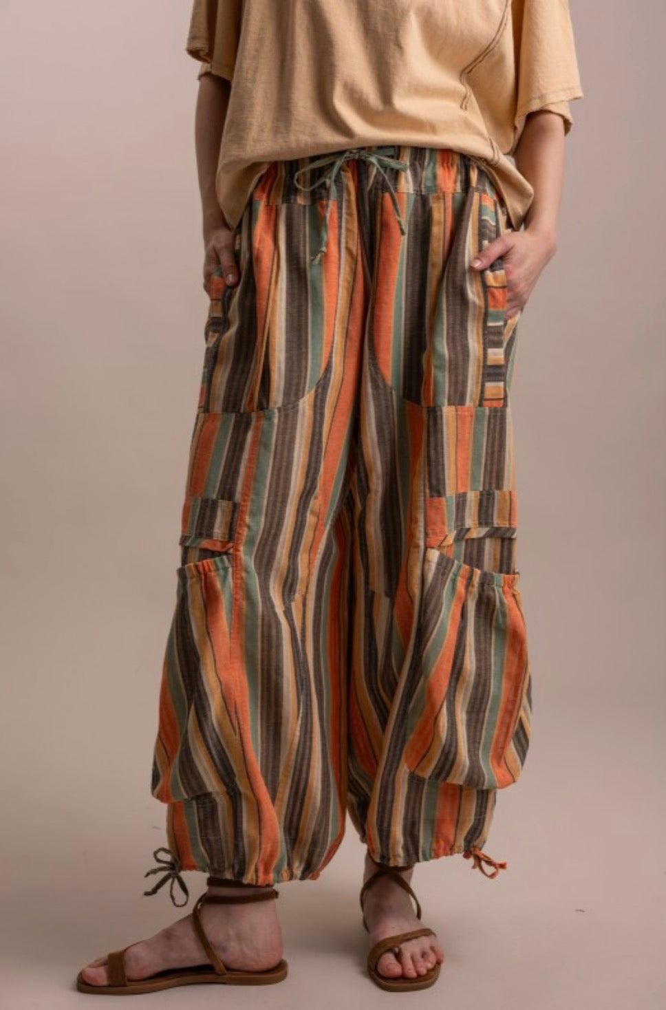 Sun-Kissed Boho Striped Pants