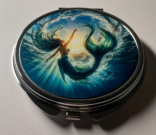 Swimming Mermaid Compact Mirror