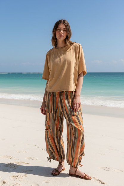 Sun-Kissed Boho Striped Pants
