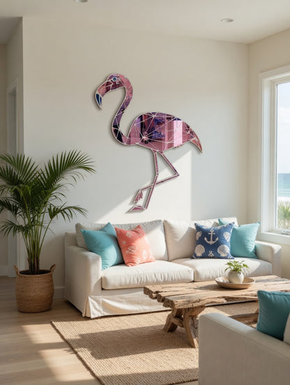 45”x38” Flamingo Mirrored Acrylic