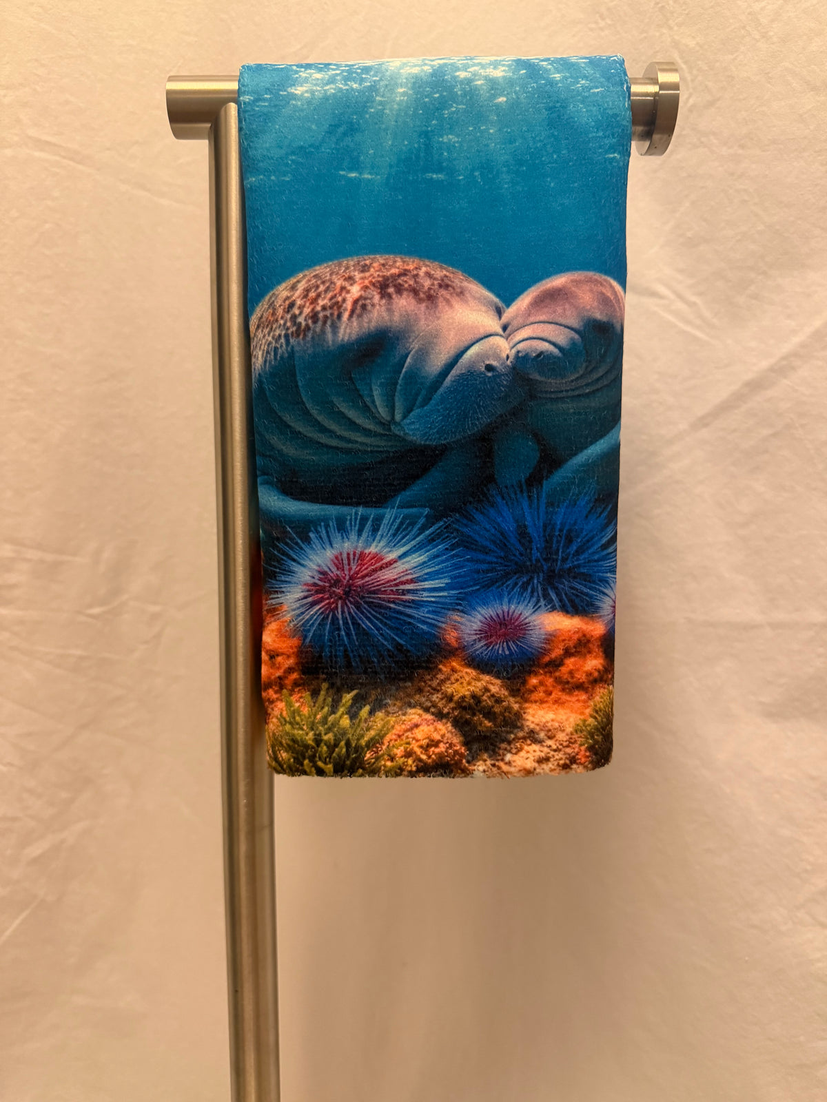 Manatee Mom and Baby Decorative Hand Towel