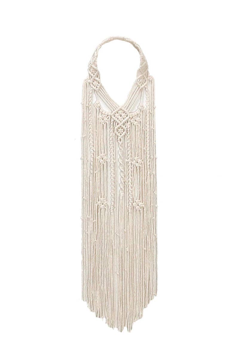 Braided Fringe Statement Necklace: D / One Size