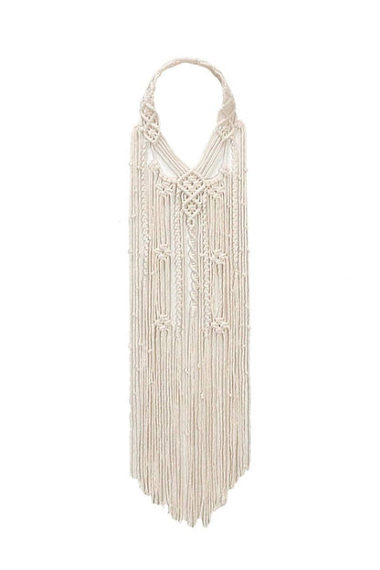 Braided Fringe Statement Necklace: D / One Size