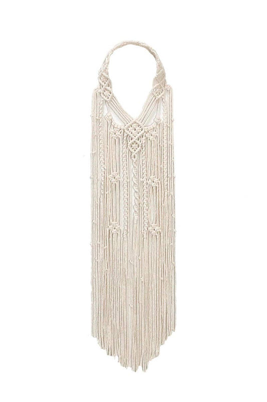 Braided Fringe Statement Necklace: C / One Size