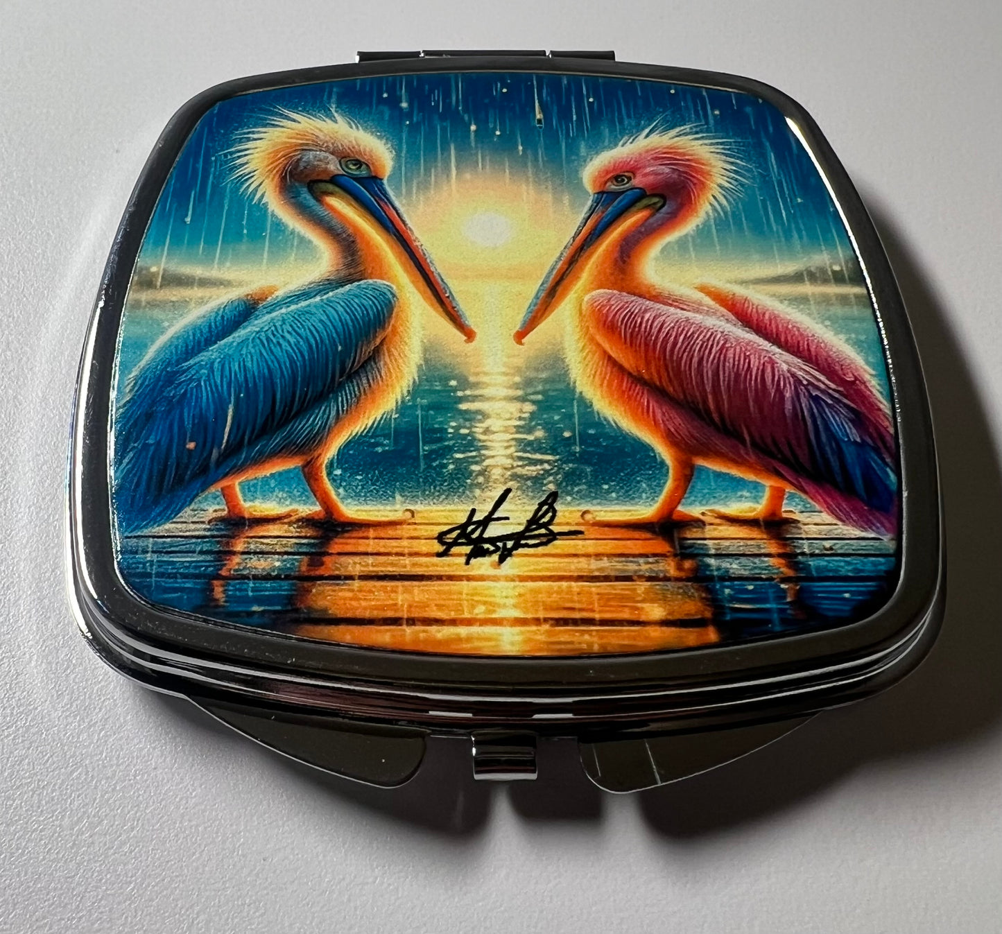 Pelican Love Compact Mirror