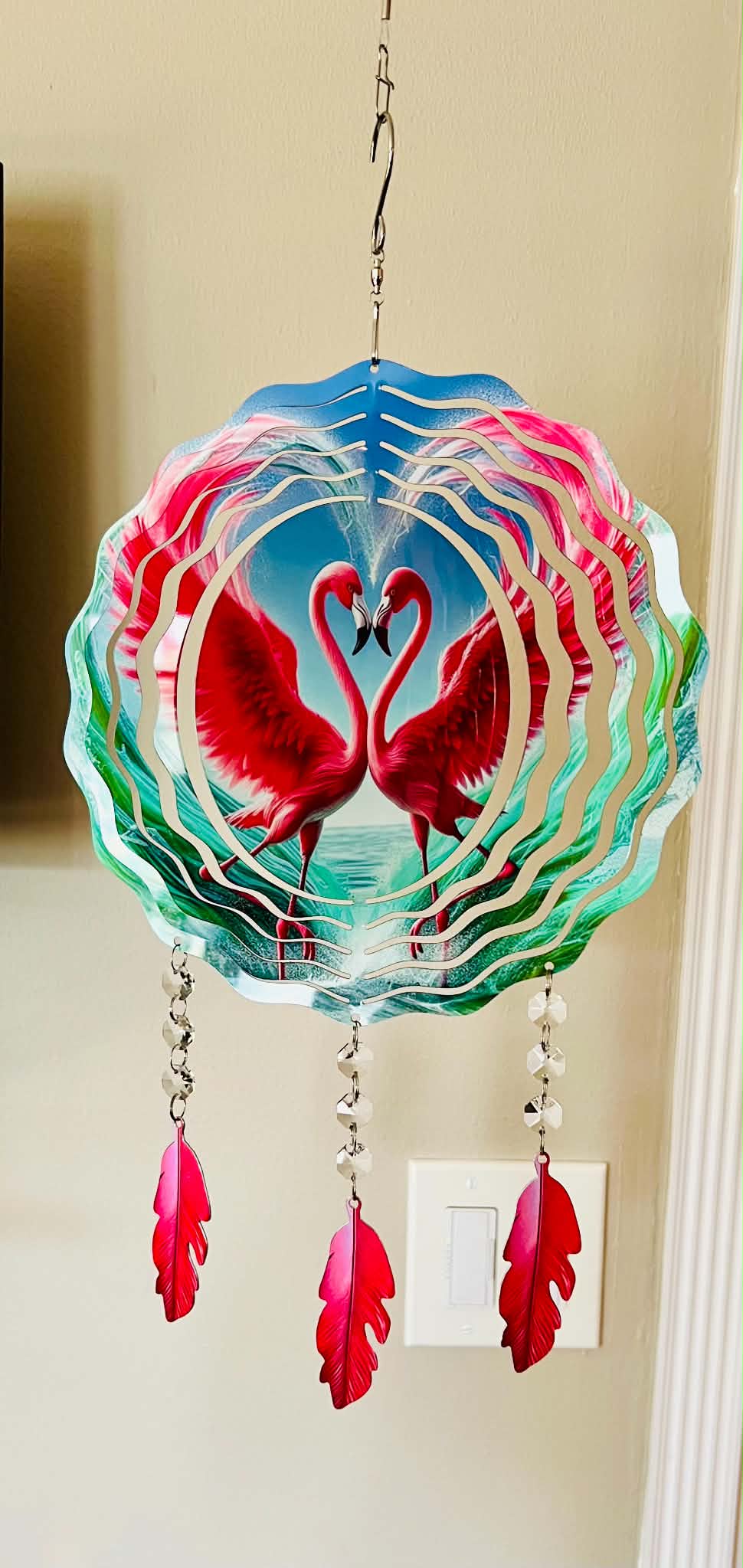 10” Flamingo Love Spinner