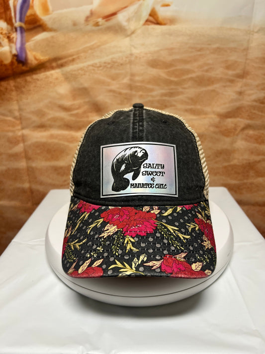 Salty Sweet Manatee Leather Patch Hat