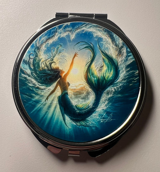 Swimming Mermaid Compact Mirror